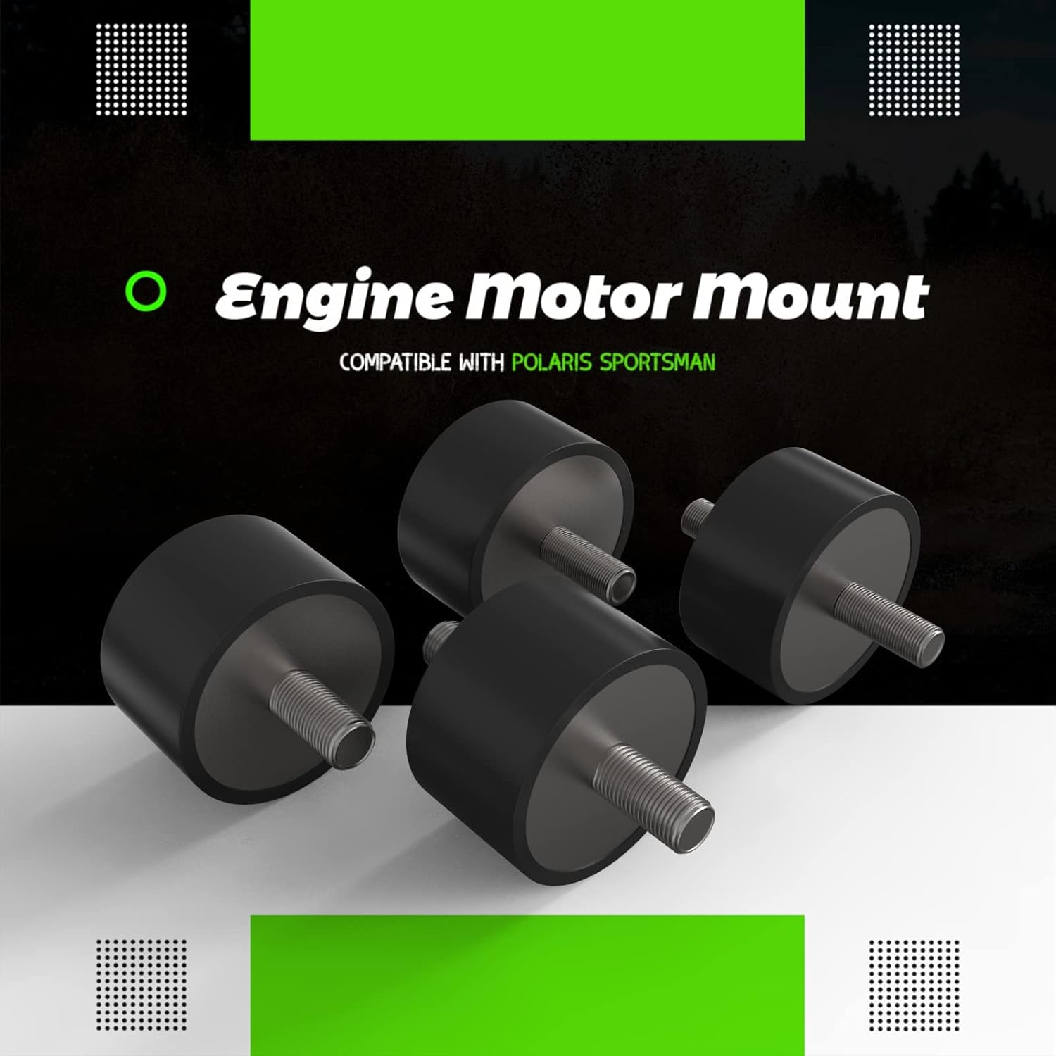 Engine Rubber Motor Mount Kit, Front and Rear Mounts, Pack of 2 L358945