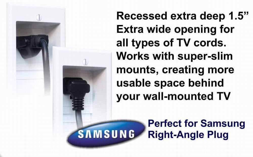 Single-Outlet Recessed In-Wall Cable Management System R239636