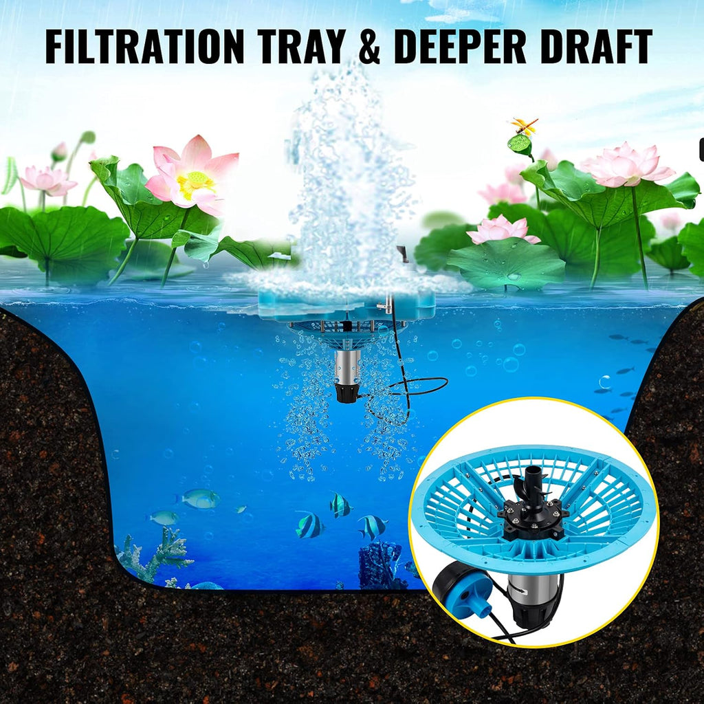 Lake Fountain with 110V 1/2 HP Motor Aerating Pond Fountain with 50ft Cord B73078