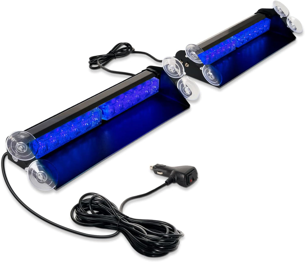 2 in 1 Dash Strobe Lights 2x14 inch 24LED Safety Hazard Warning Lights Pack of 2 R954963