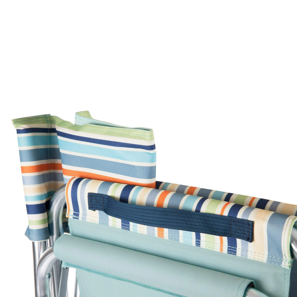 Sky Blue Sports Chair with Multi Stripe Pattern G9415
