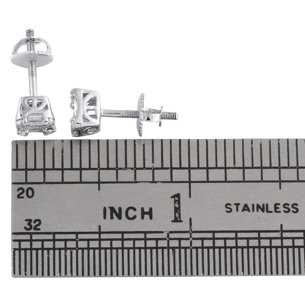 14K White Gold Diamond Stud Earrings J8154