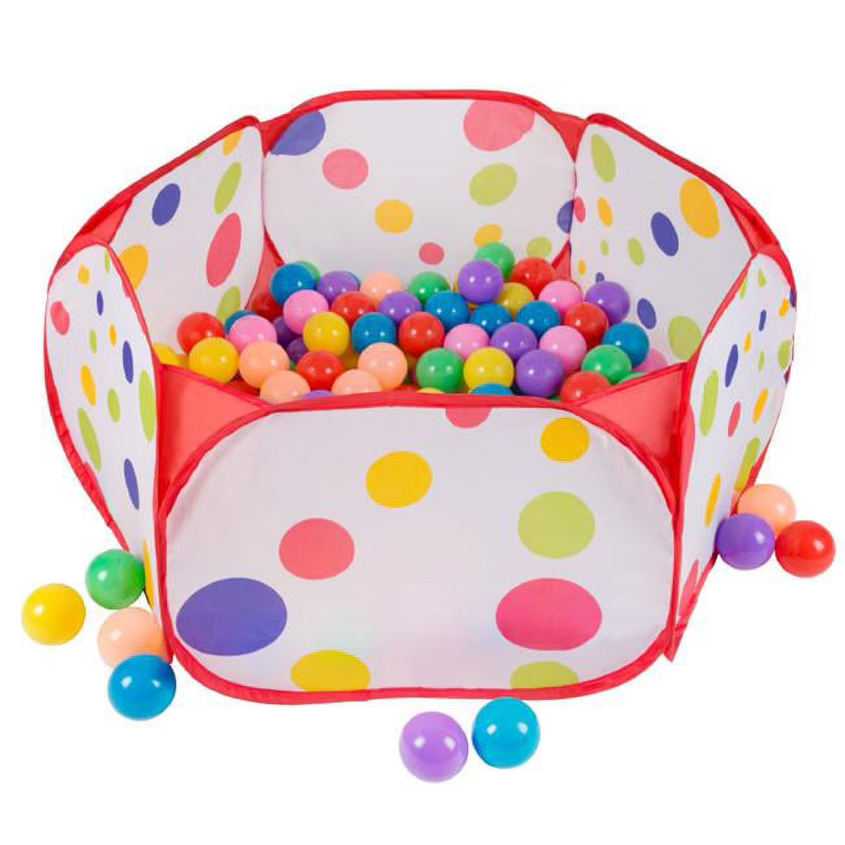 Six-sided Ball Pit Tent with 200 Plastic Balls W53243