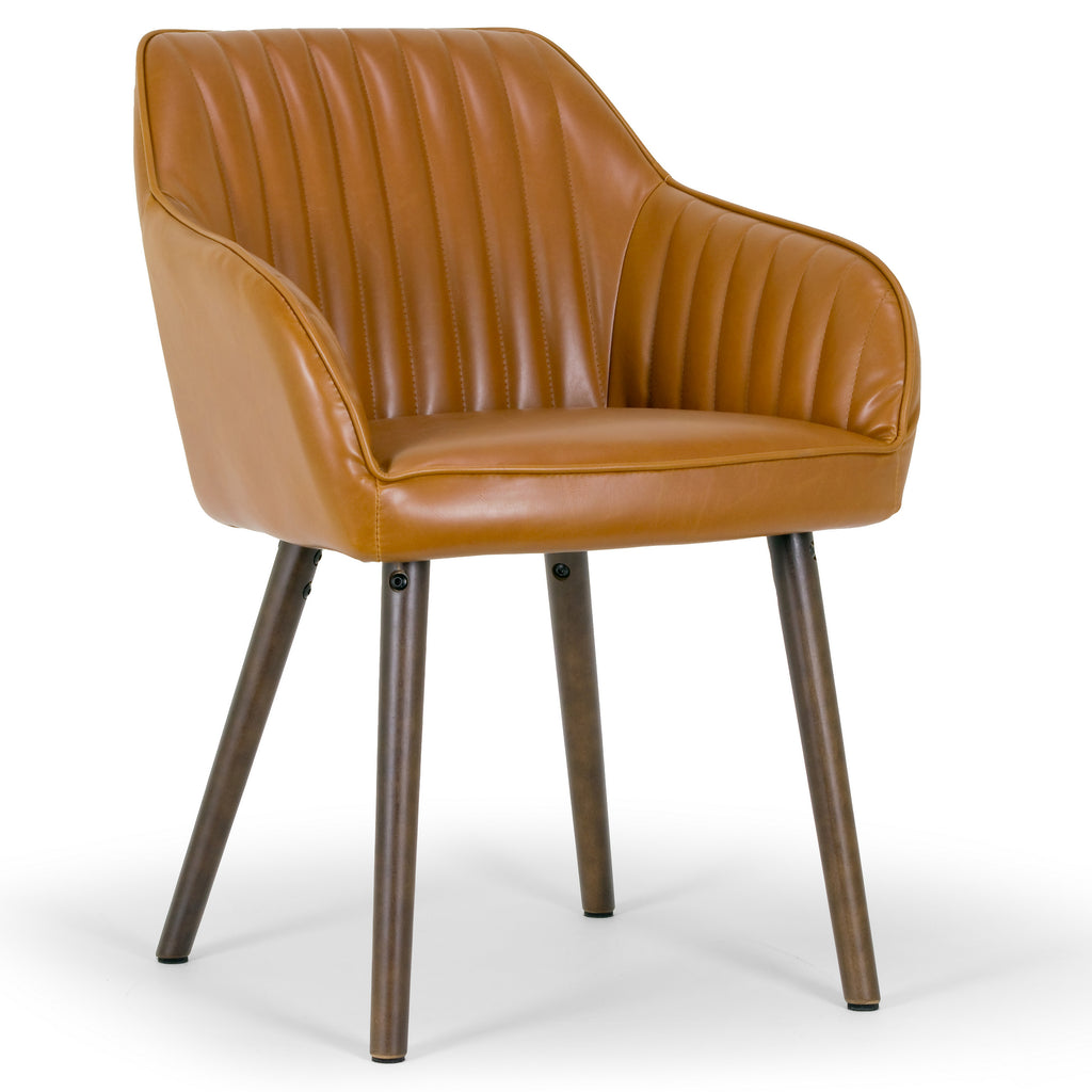 Set of 2 Faux Leather Arm Chair with Beech Legs I713895