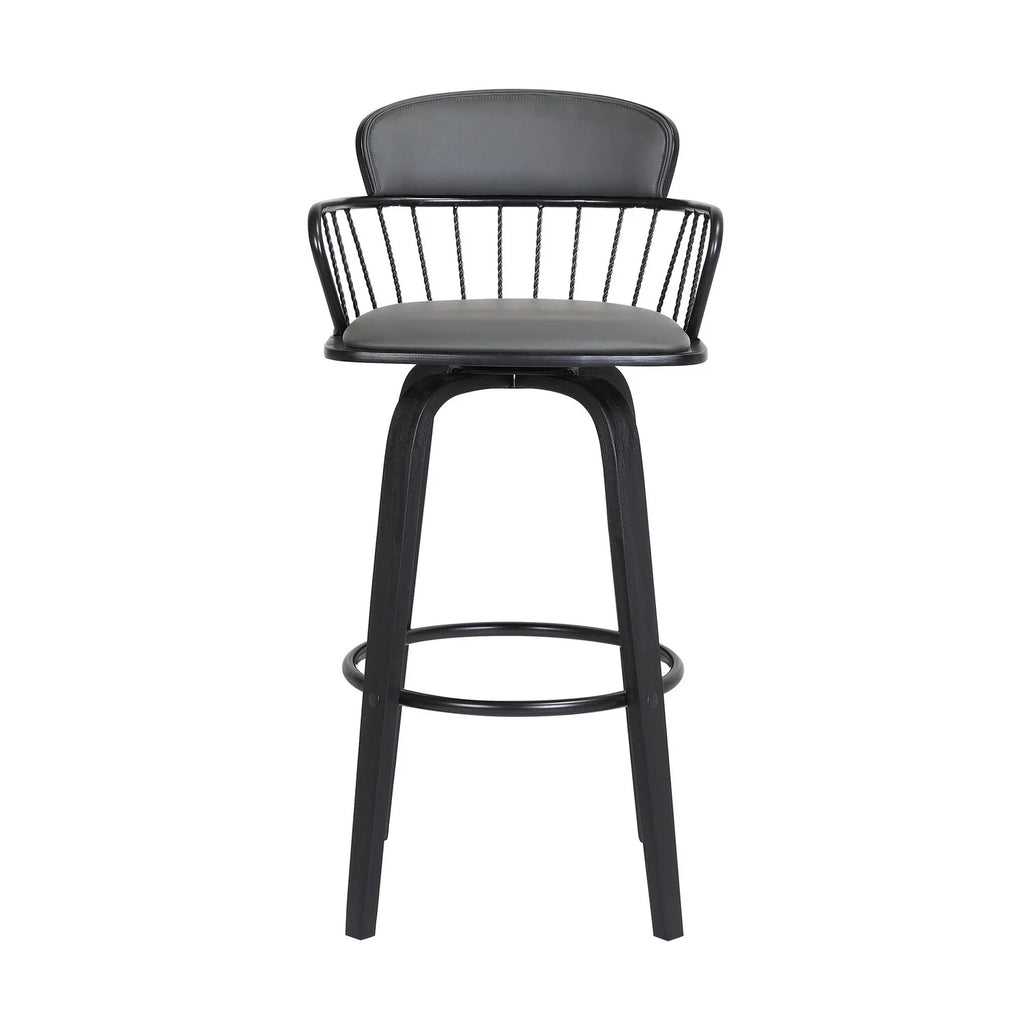 Gray Faux Leather Barstool Chair S165