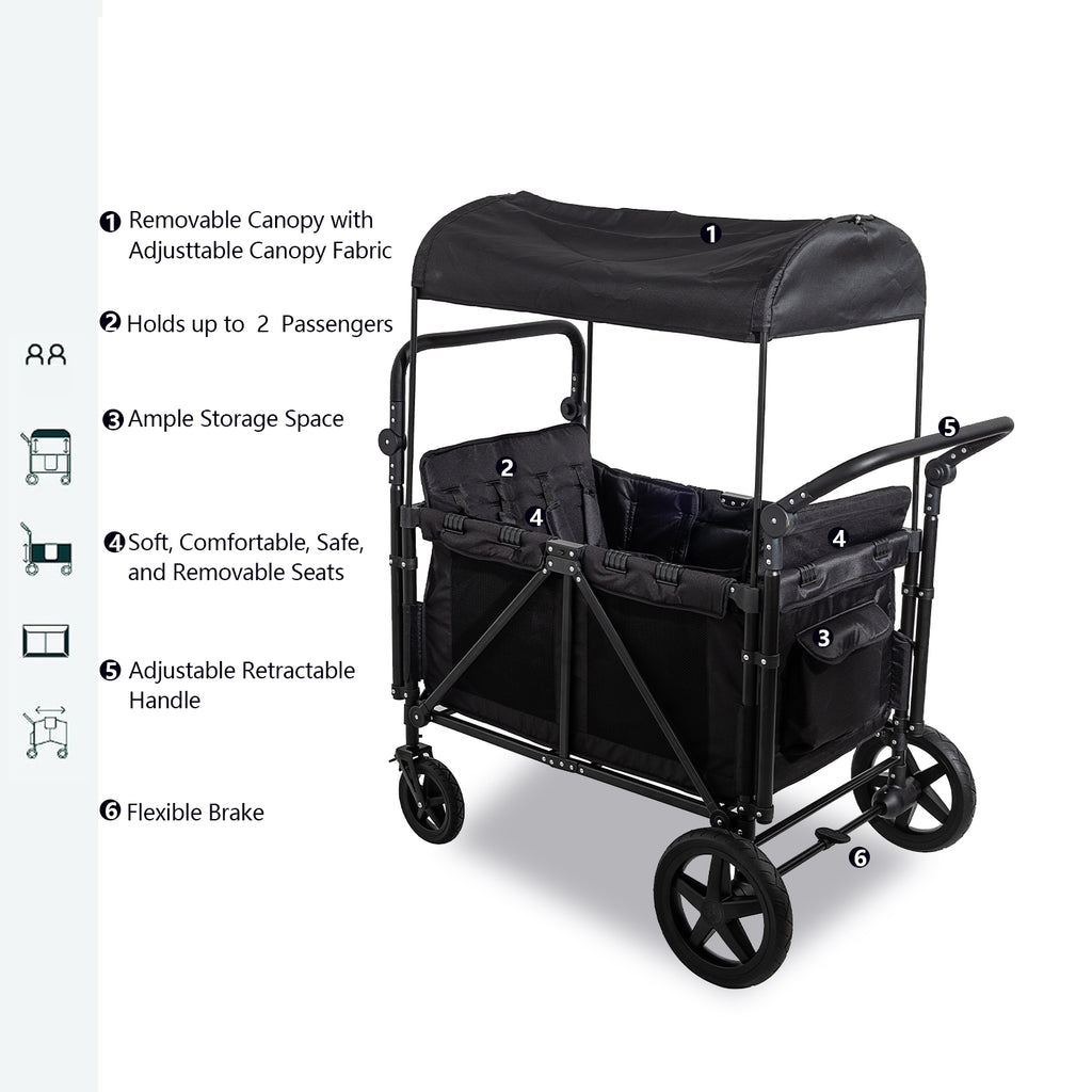 Folding Stroller Wagon with 5-Point Harnesses J60830