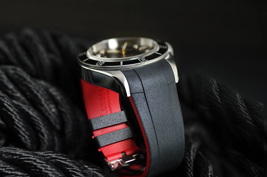 Black Rubber Strap for Heritage Black Bay 41mm V542851