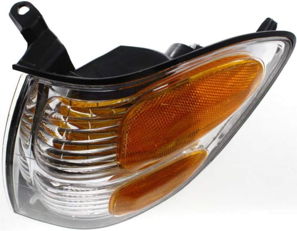 Driver Side Turn Signal Light for Toyota Tundra 2004 Double Cab, Clear & Amber Lens, Pack of 2 K50886
