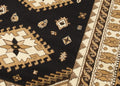 Black Bordered Area Rug H9354