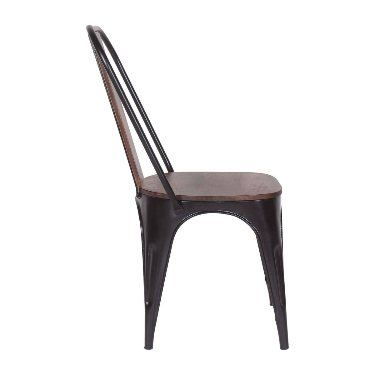 Industrial Iron Mango Wood Side Dining Chairs (Set of 2) Brown P11658