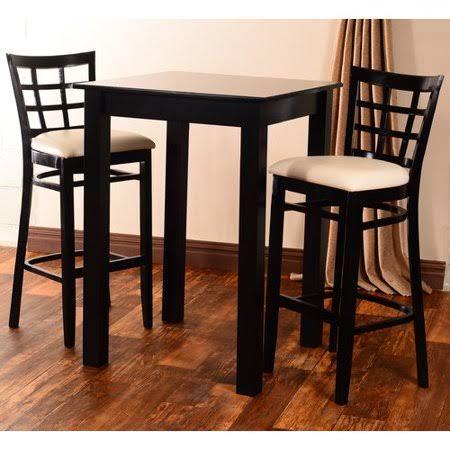 Black Beech Solid Wood 3 Piece Bar Height Dining Set M93000