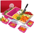 Bamboo Cutting Board With Containers Set Of 9 Over The Sink Chopping Board With Collapsible Strainers O7473