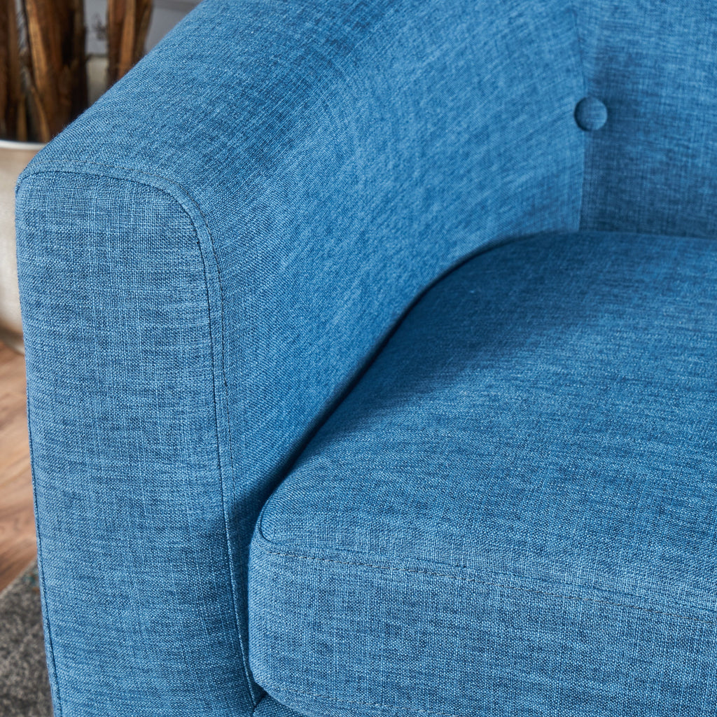 Muted Blue Fabric Loveseat F252