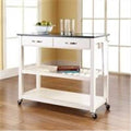 Solid Black Granite Top Kitchen Cart-Island F1829