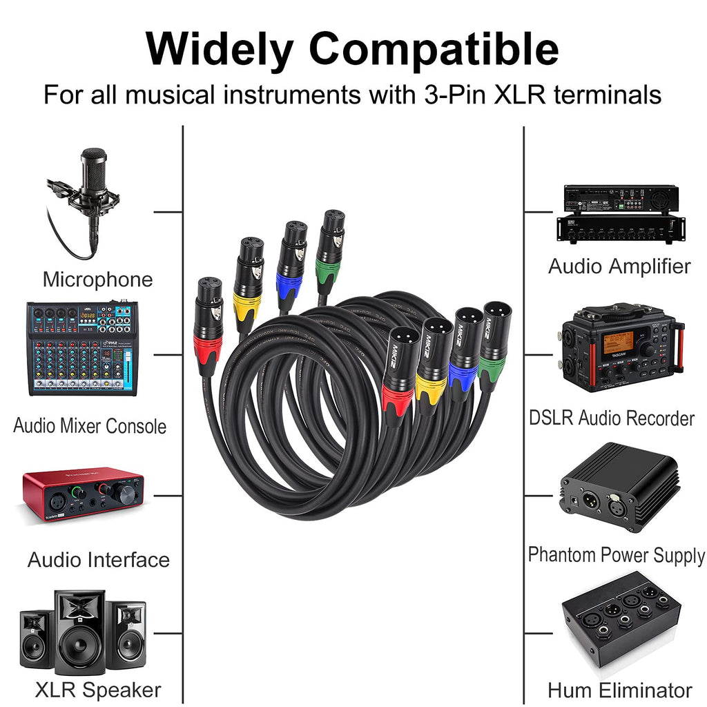 25ft 4 Pack XLR Microphone Cables Z99408