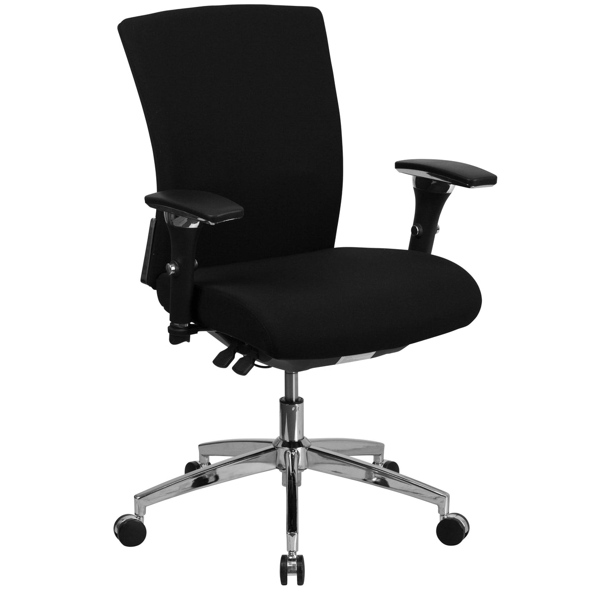 Black Fabric Ergonomic Office Chair with Seat Slider K861