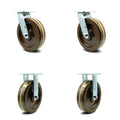 5" x 2" Brown Wheel Swivel Top Plate Caster, Pack of 2 I653