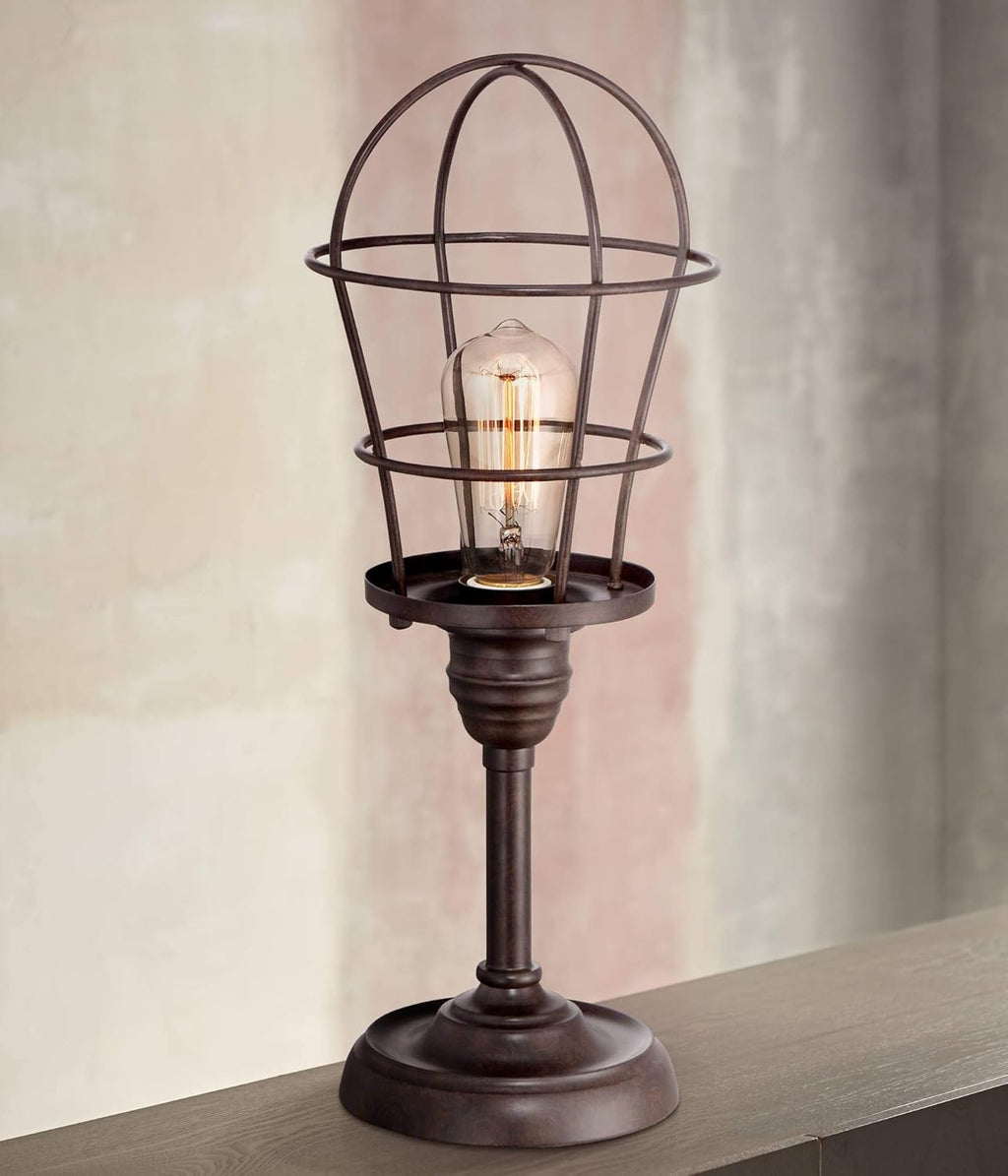 Bronze Wire Cage Desk Lamp T3728