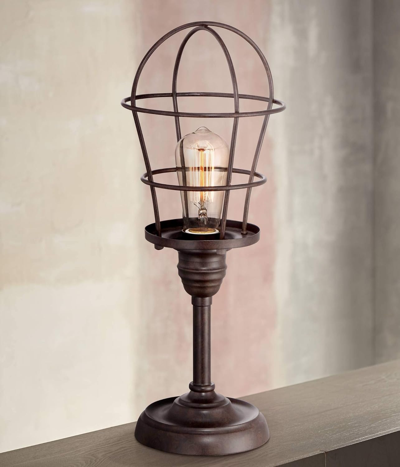 Bronze Wire Cage Desk Lamp T3728
