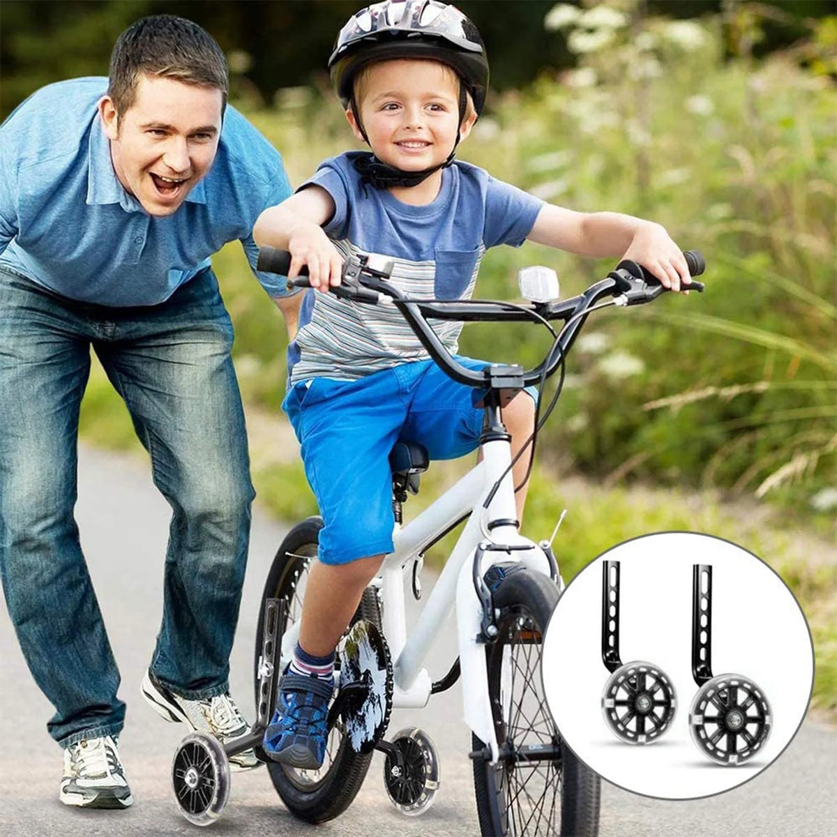 Pair of Bike Mute Training Wheels for 12 14 16 18 20 inch Single Bike N105