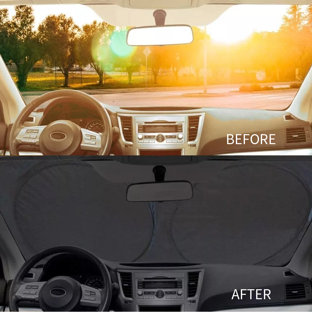 Silver Reflective Fabric Windshield Sun Shade 64"x 32" F120