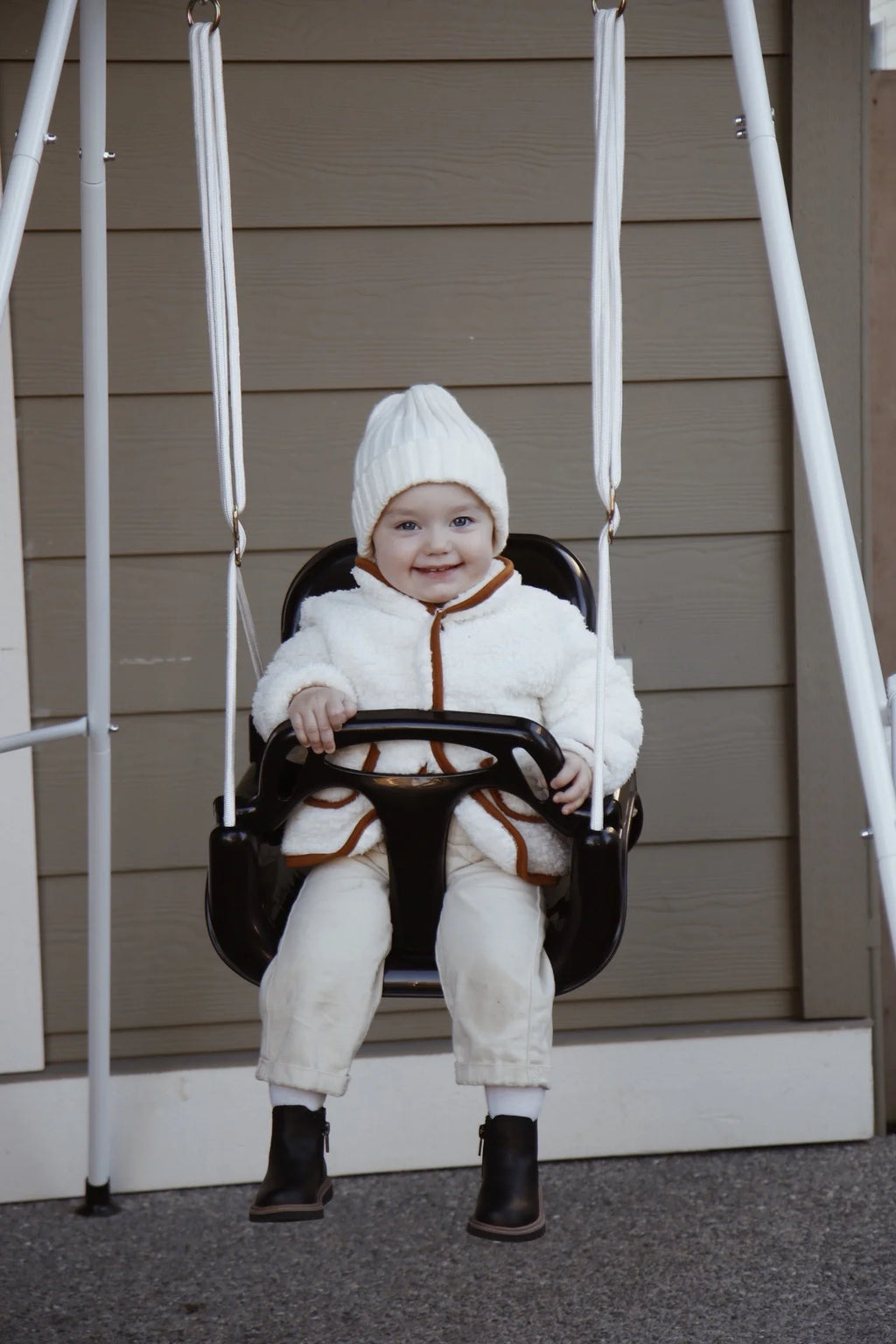 White Foldable Toddler Swing Set E120