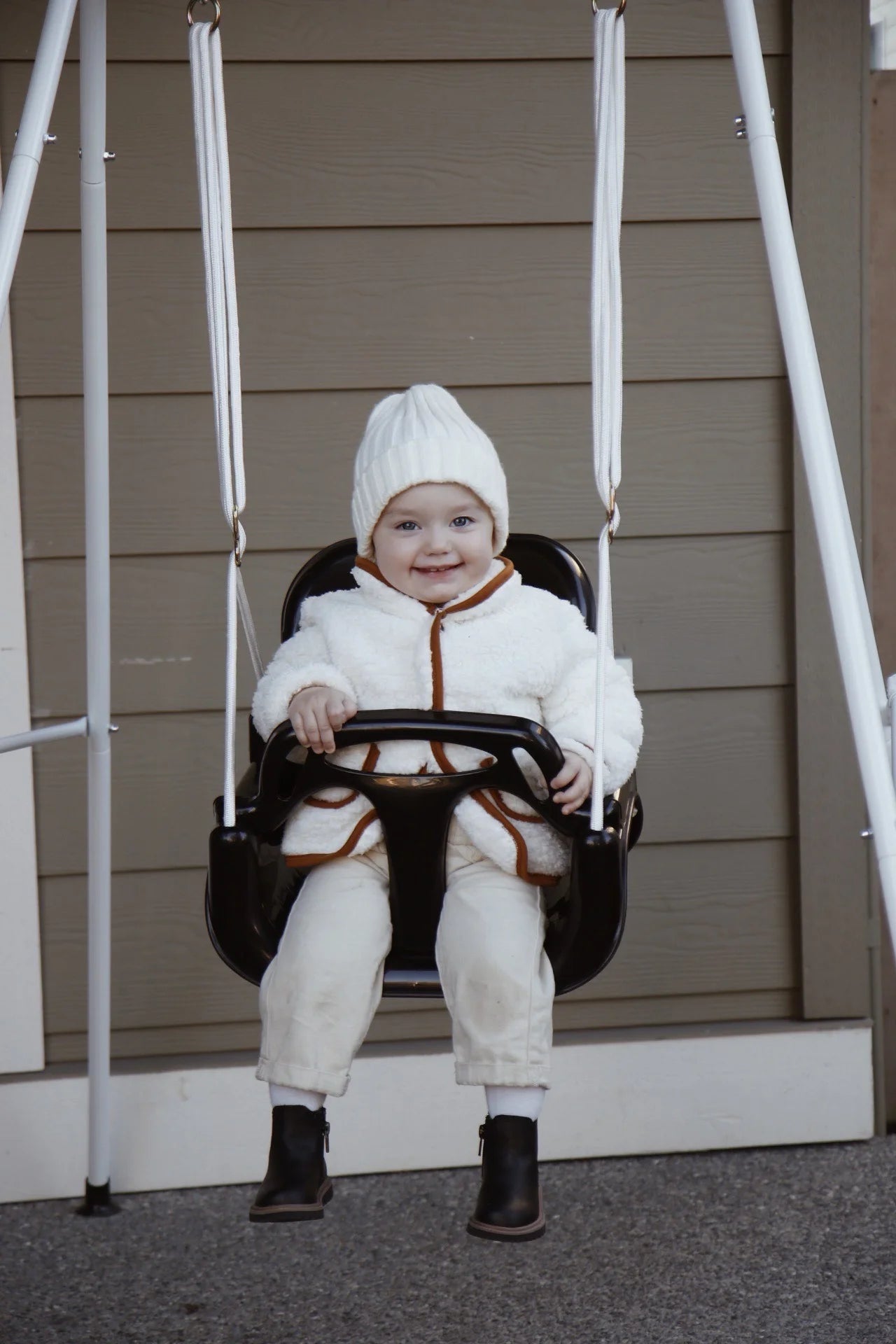 White Foldable Toddler Swing Set E120