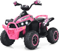 12V 4 Wheeler Quad Toy Ride On ATV with LED Lights (Coral) A7644