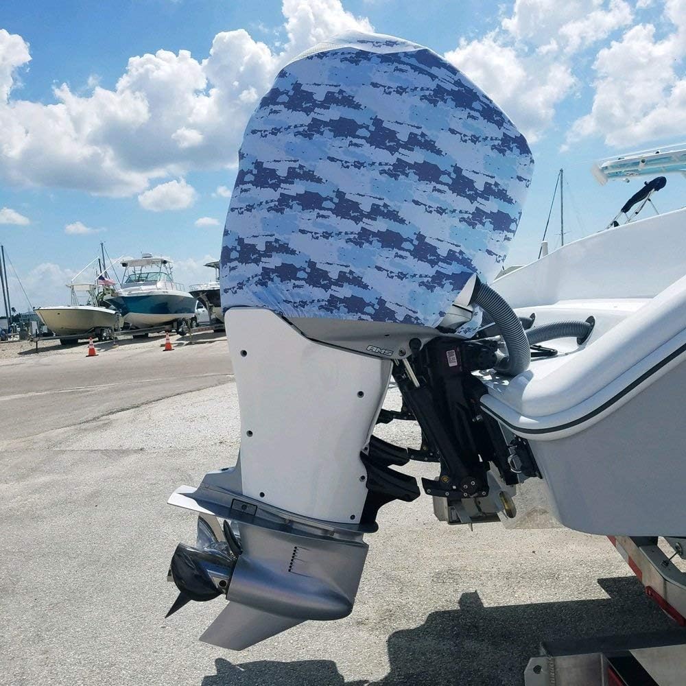 Blue Digital Camo Outboard Motor Cover O79250