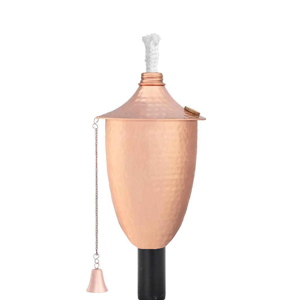 Hammered Copper Oil Lamp Torch Set of 4 with Metal Pole Z8293