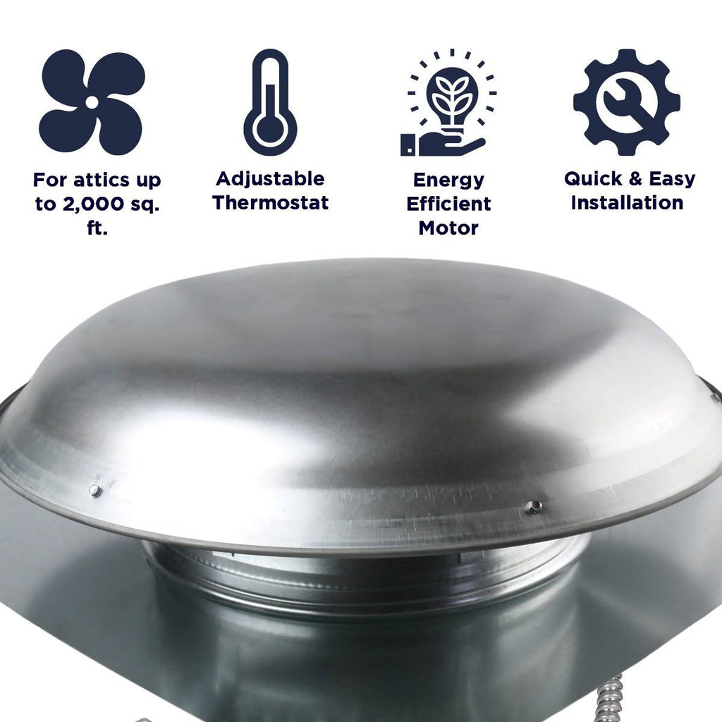 Black Aluminum Roof Ventilator with Motor X843798