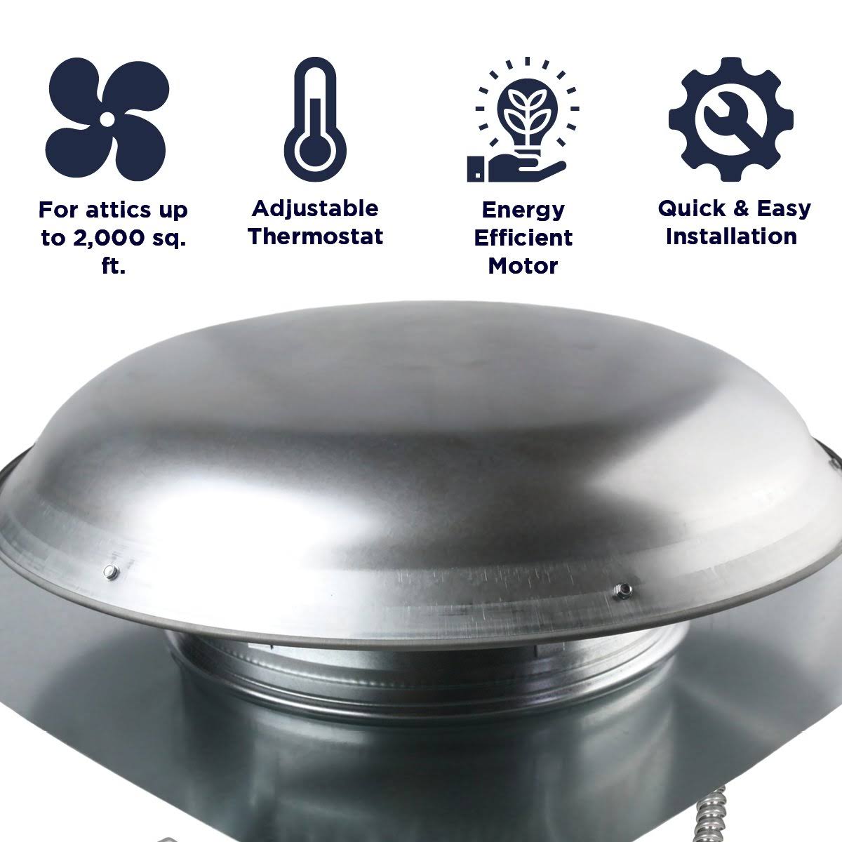 Black Aluminum Roof Ventilator with Motor X843798