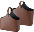 Magazine Holder Racks, Set of 2, Dark Chocolate Brown Tone, Faux Nubuck Suede F764259