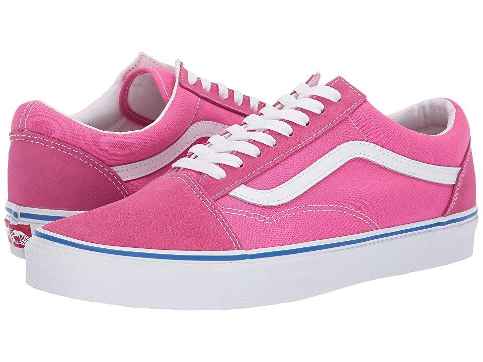 Carmine Rose True White Suede Canvas Old Skool Shoes T930858