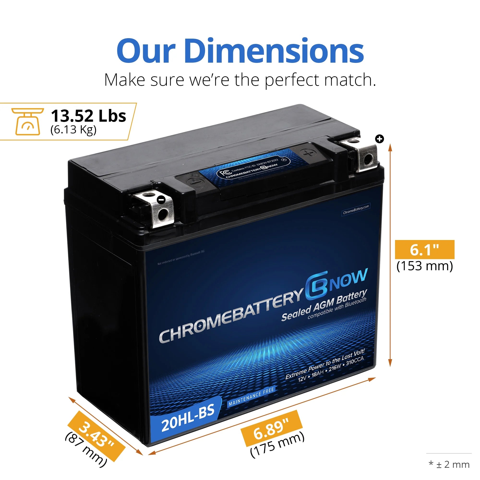 AGM Battery for Snowmobile R543