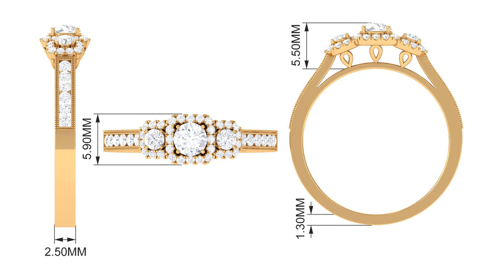 Zircon Engagement Ring 925 Sterling Silver U53399