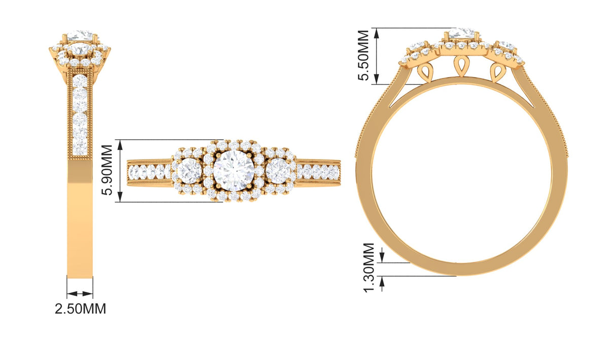 Zircon Engagement Ring 925 Sterling Silver U53399