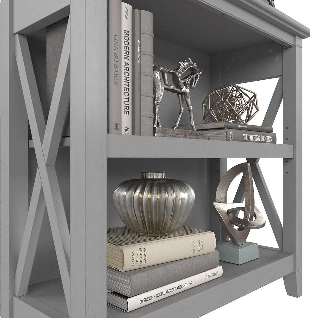 2 Shelf Bookcase, Cape Cod Gray U960