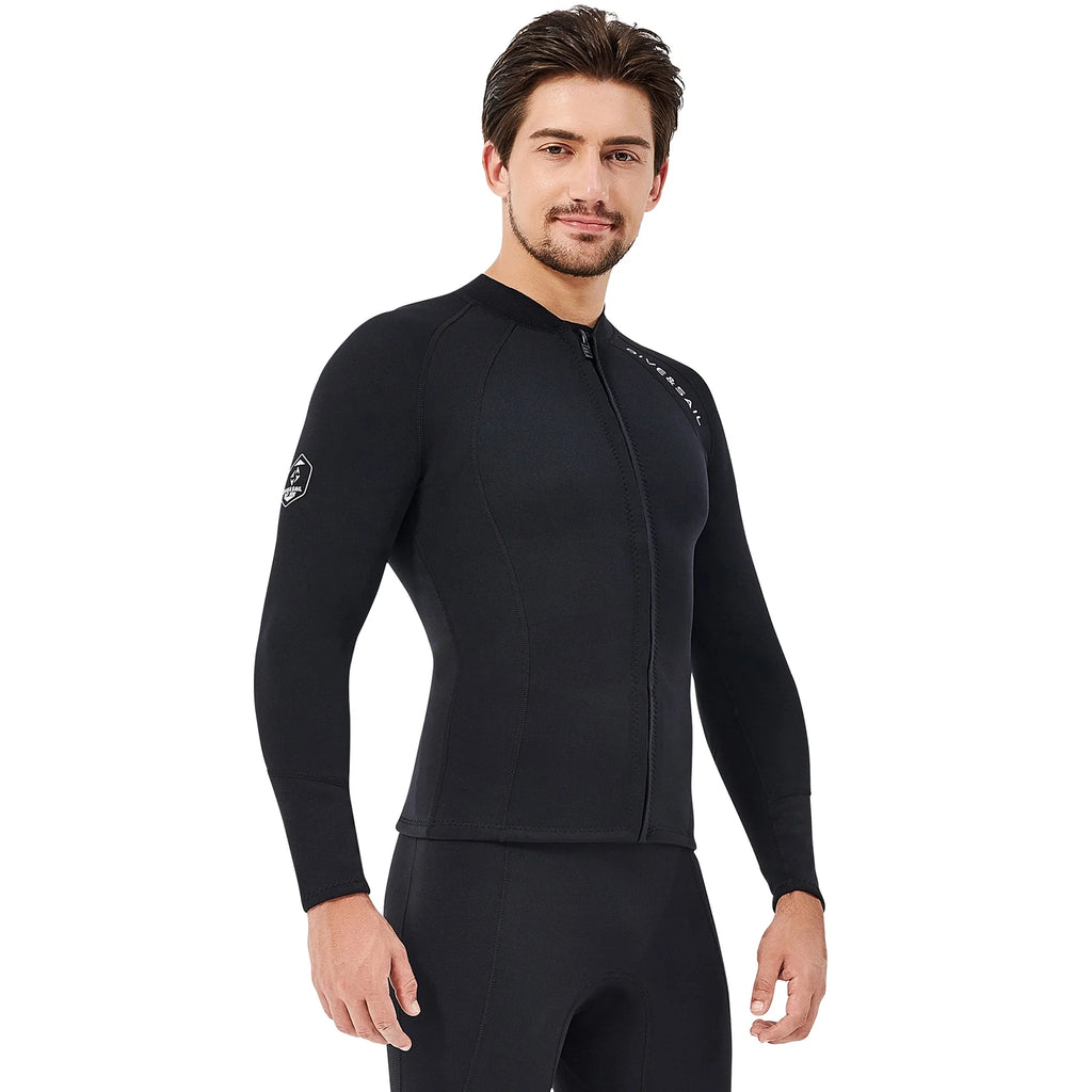 2mm Neoprene Front Zipper Wetsuits Jacket Long Sleeves Wetsuit U759