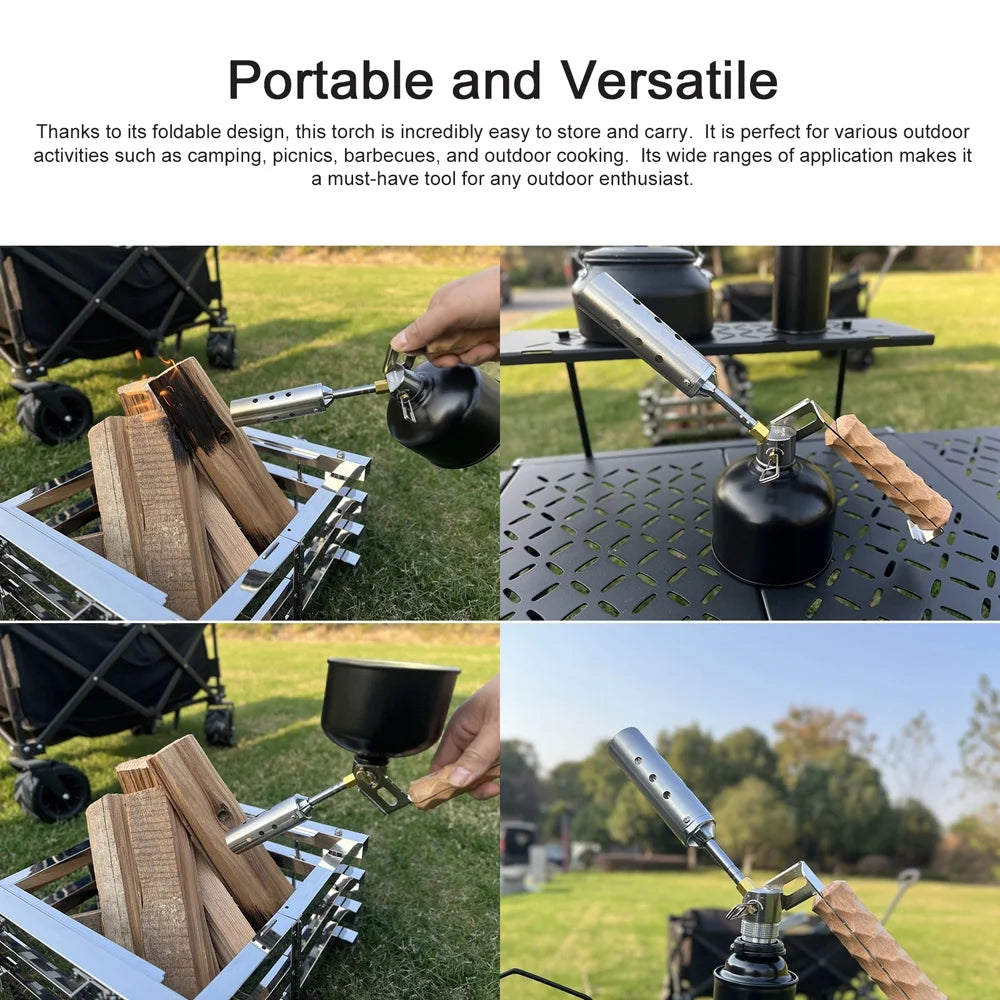 Adjustable Valve Outdoor Picnic Torch with Wood Handle G9657