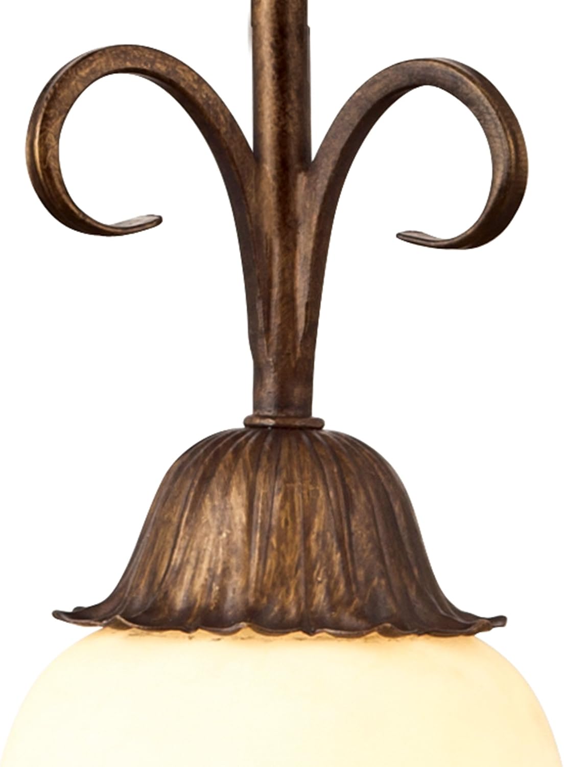 Ebony Gold Finish Burnt Scavo Glass One-Light Pendant V26391