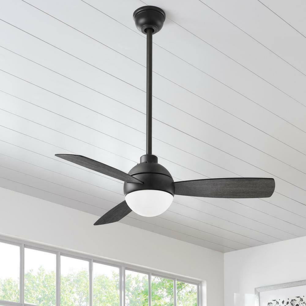 Matte Black LED Ceiling Fan with Light and Remote Control G39269