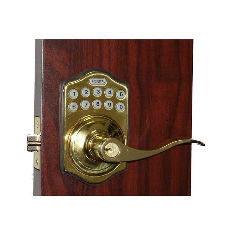 Digital Electronic Door Lever, Bright Brass H1912