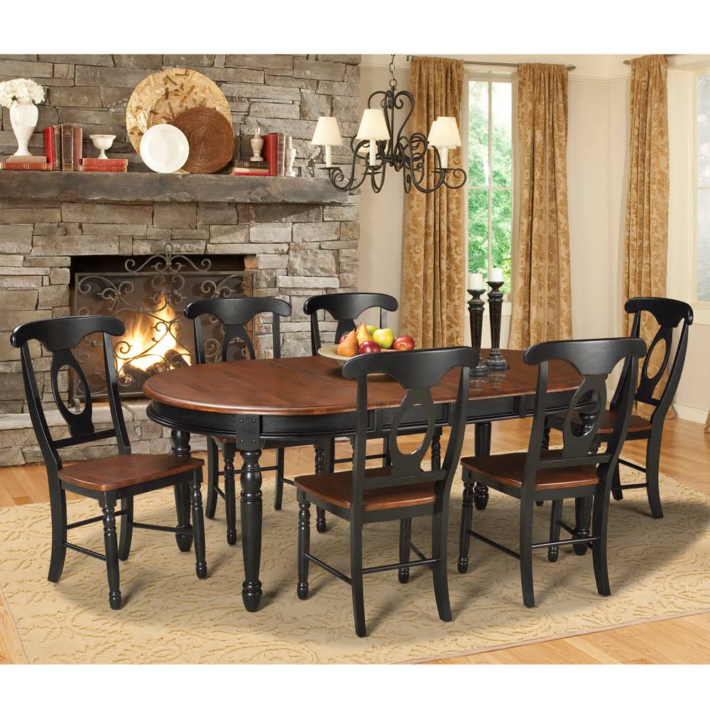 Oak-Black Side Chair, Set of 2 I9834