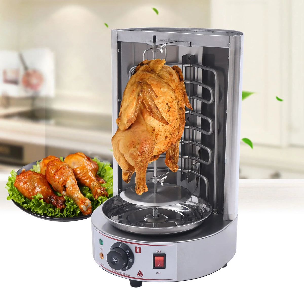 3000W Vertical Shawarma Machine with 2 Heating Pipes S17853