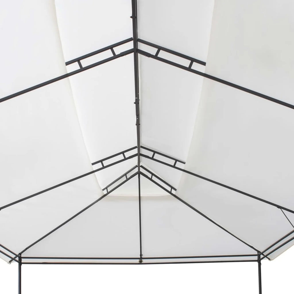 White Steel Frame Party Tent Gazebo Canopy Sun Shade Shelter 236.2 x 117.3 x 106.3 Inches I599031