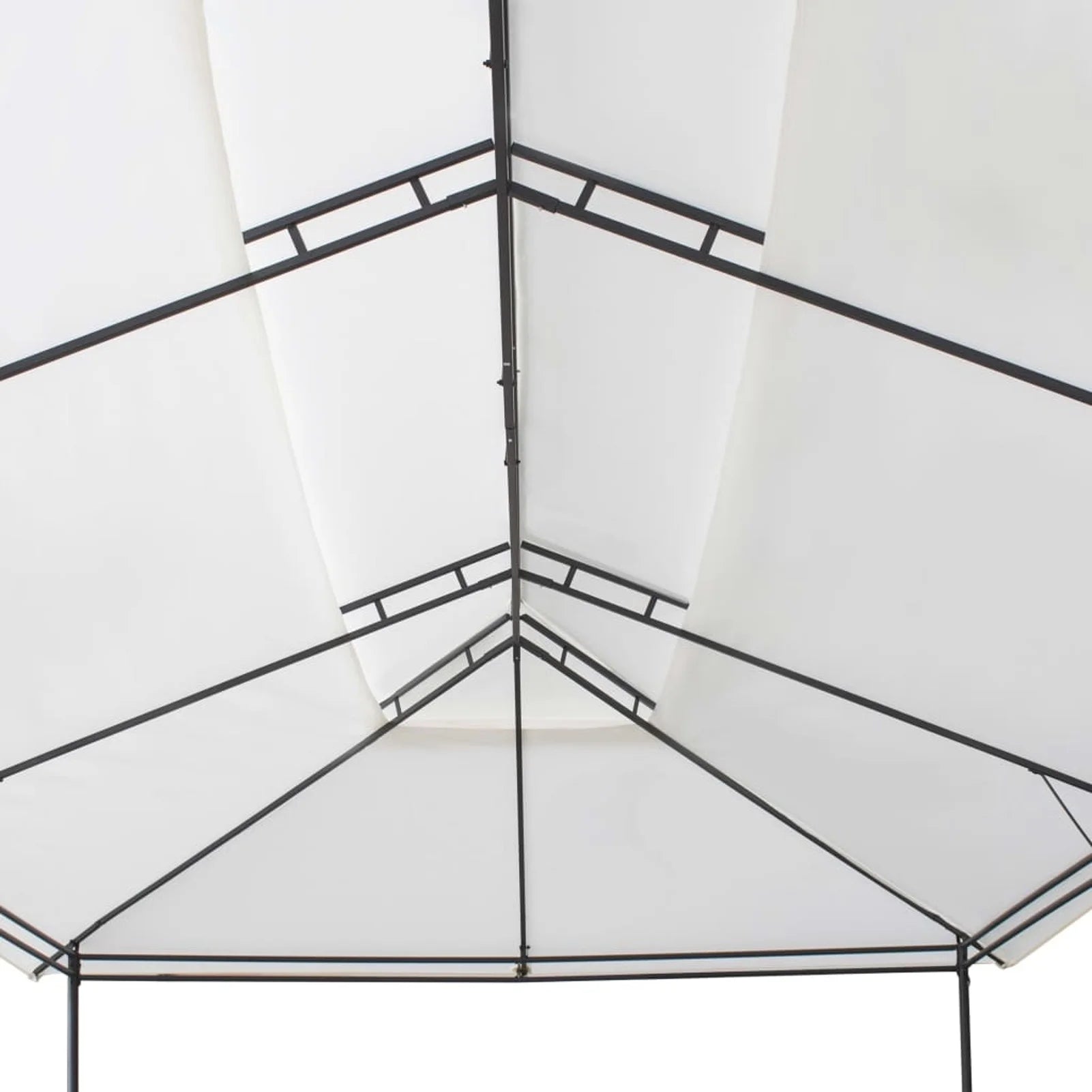 White Steel Frame Party Tent Gazebo Canopy Sun Shade Shelter 236.2 x 117.3 x 106.3 Inches I599031