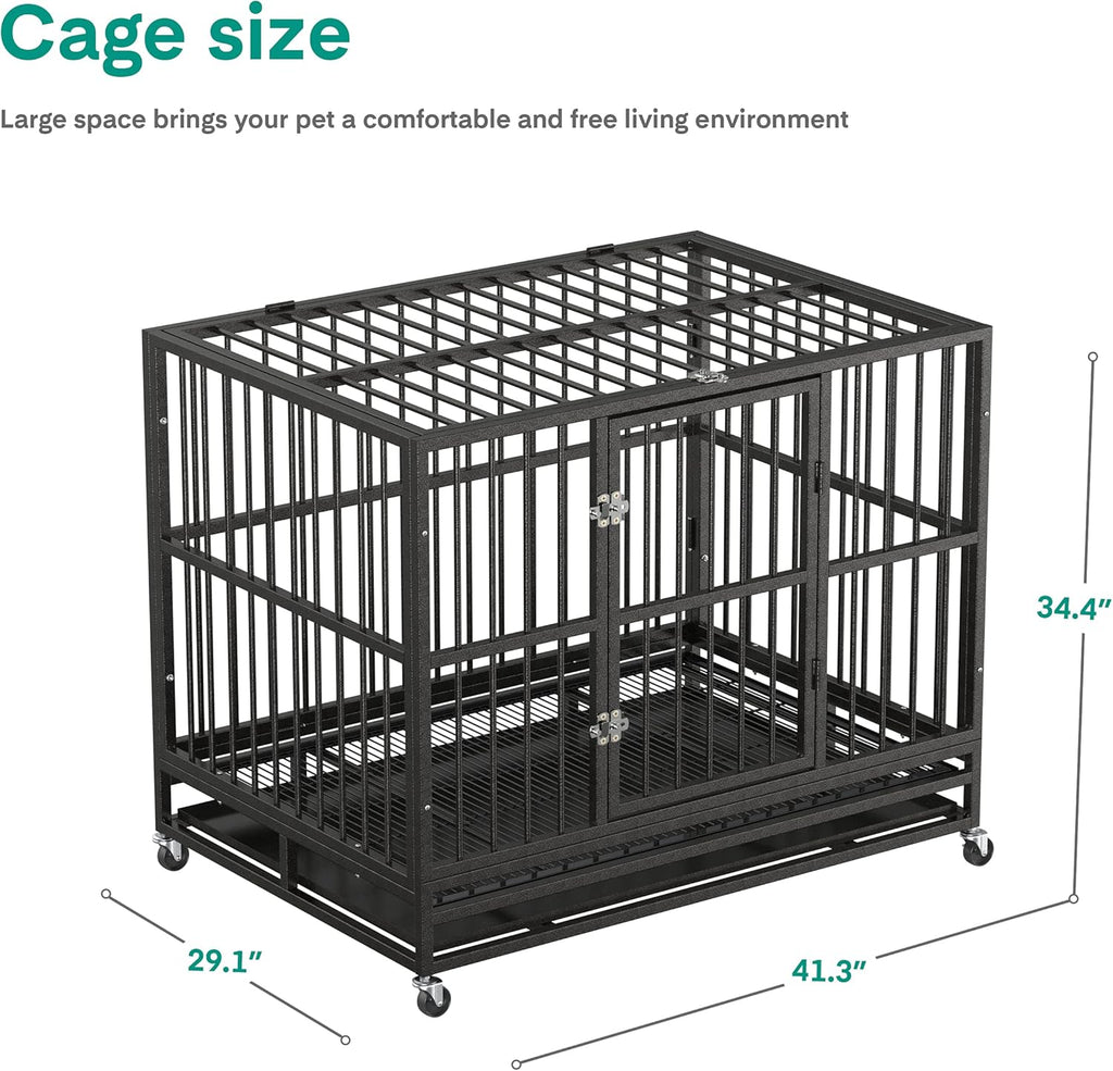 36 Heavy Duty Metal Dog Kennel and Crate, Double Door, Black Z169