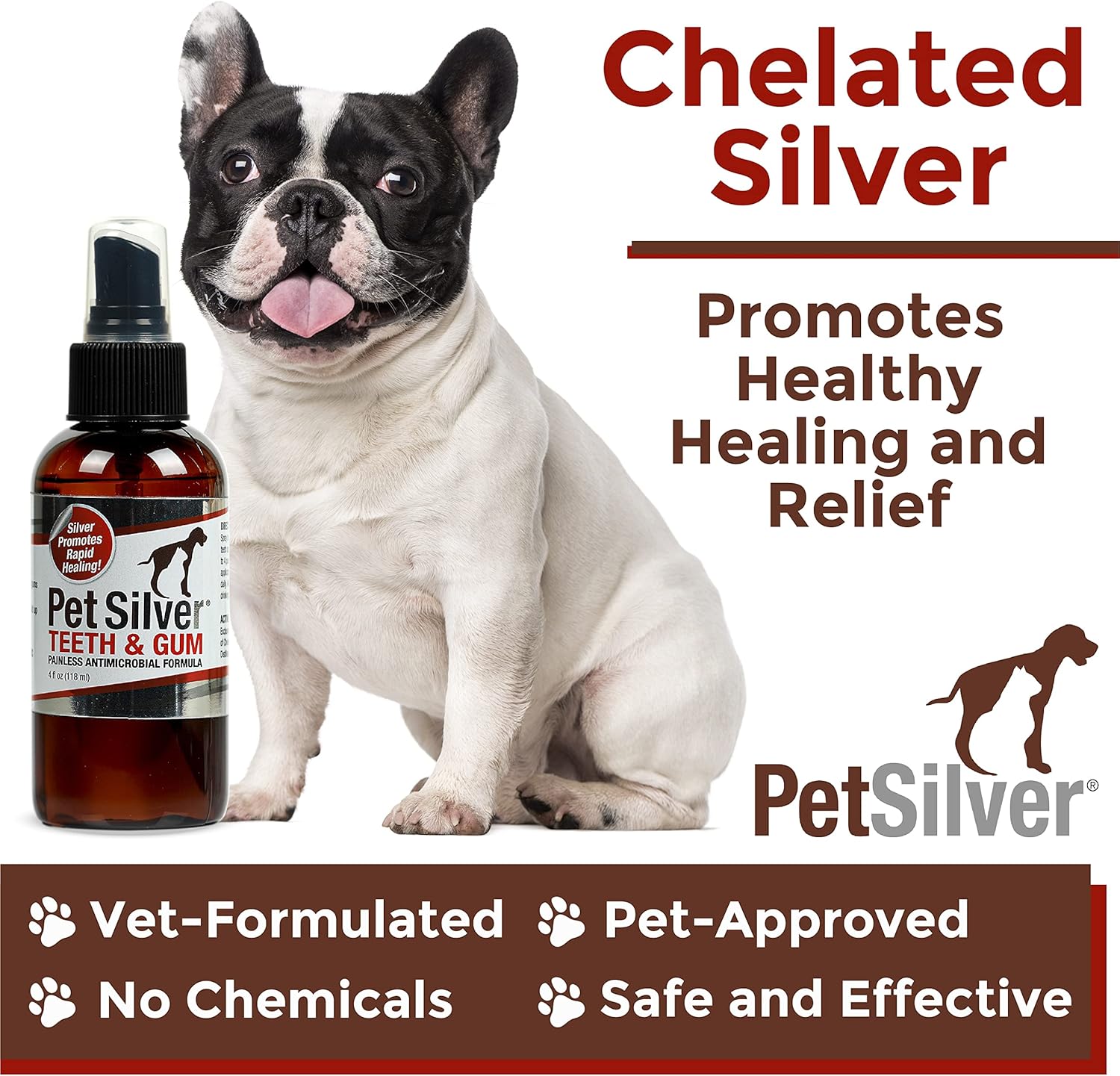 Teeth & Gum Spray for Dogs and Cats with Chelated Silver, 2 Pack G415947