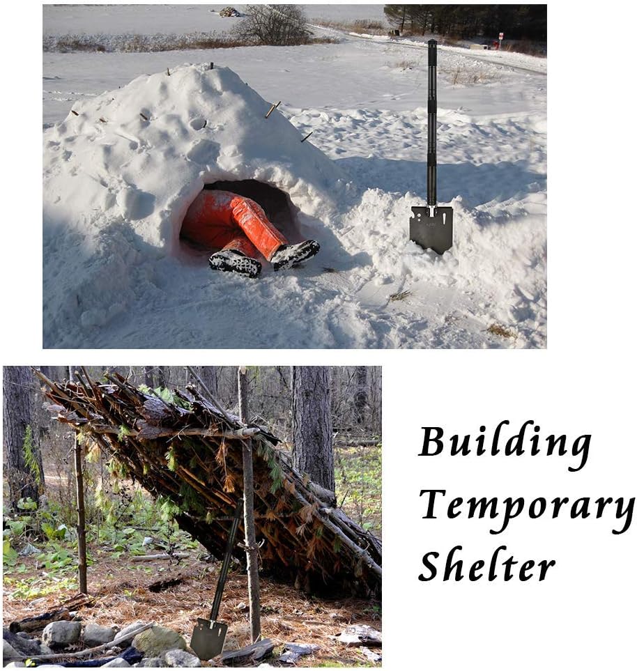 Folding Shovel and Camping Axe Tool Kit with Carrying Bag F412044